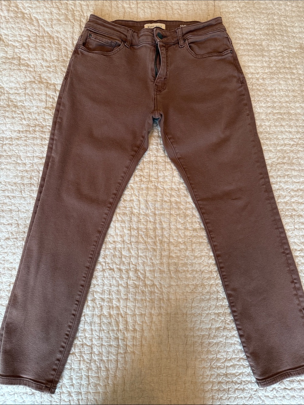 Warp + Weft Men’s Slim Jeans in Brown